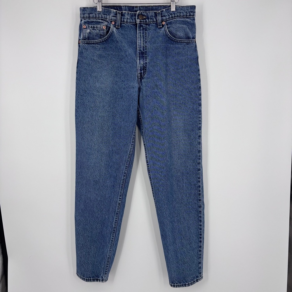 VTG 90s Levis 550 Jeans Mens 32x30 (Tagged 34x32) Medium Blue USA Made *FLAW